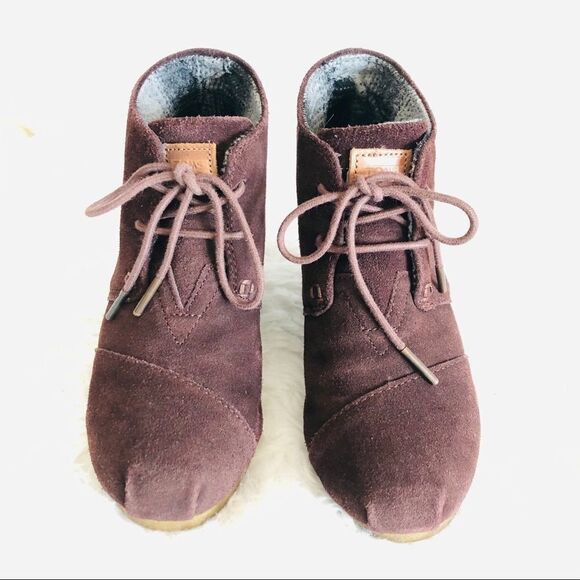 TOMS Chocolate Brown Desert Wedge Booties size 5.5 - Picture 4 of 6